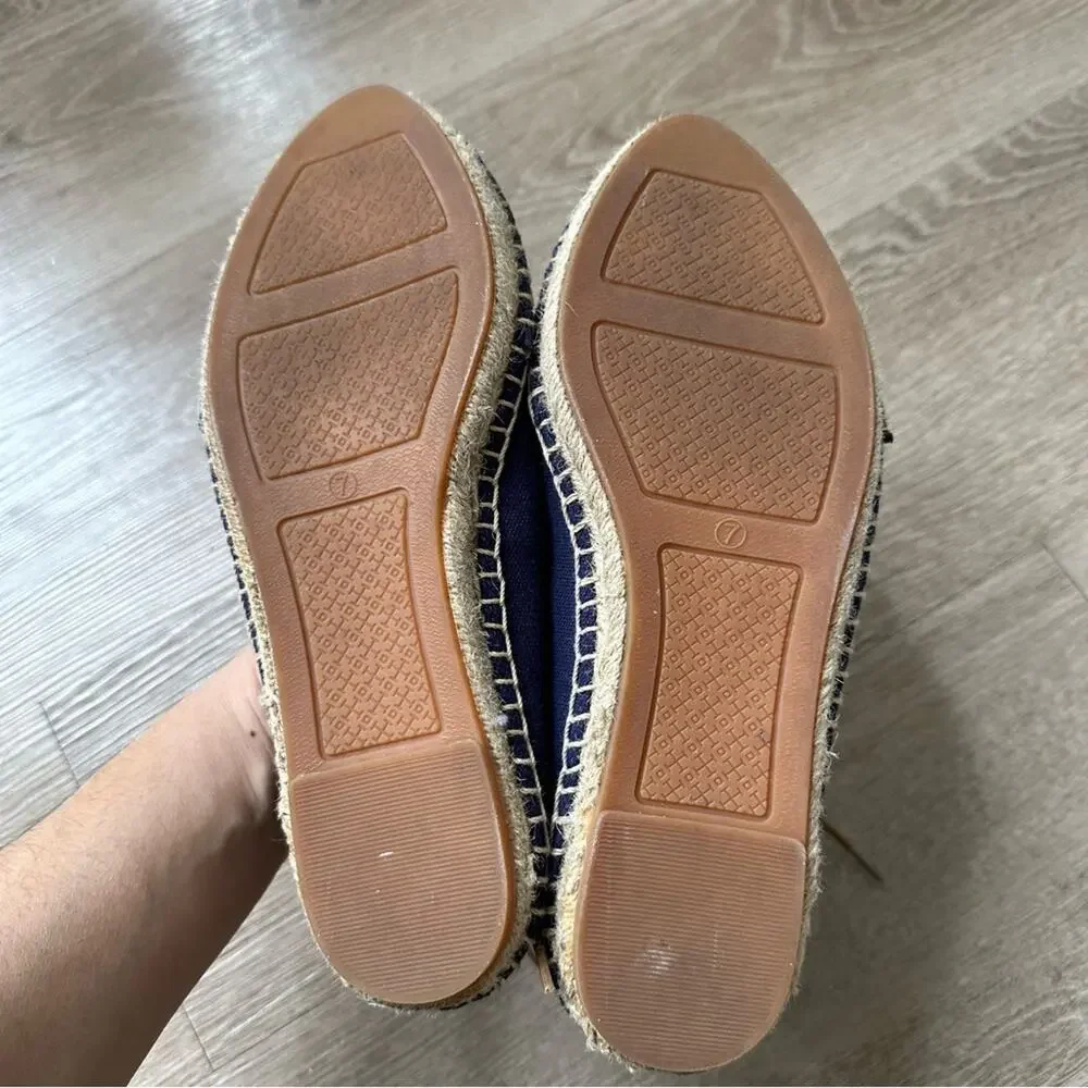 Tory Burch Espadrille Womens 7 Blue‎ Casual Lace Up